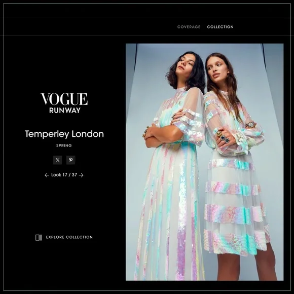 $3750 Temperley London Iridescent Rainbow Sequin Runway Midi Dress